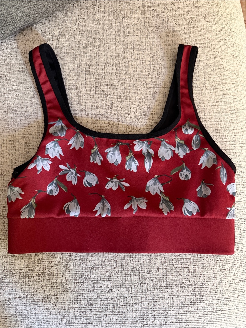 UltraCor Red Floral Print Sports Bra